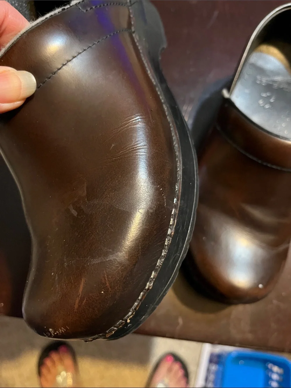 Dansko Brown Leather Slip-On Clogs - Picture 13 of 15